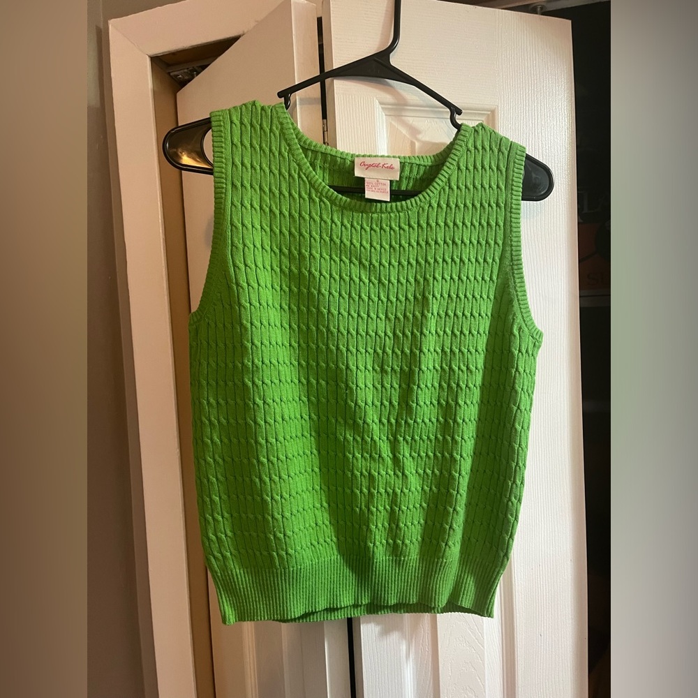 Green crystal Kobe sweater tank